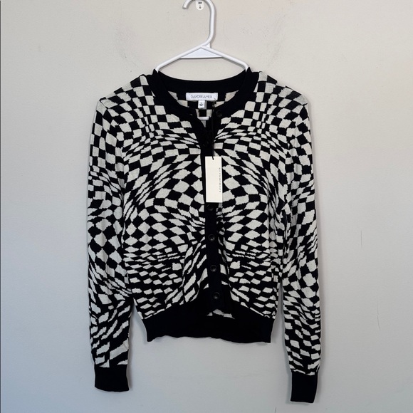 Daydreamer Sweaters - NWT Daydreamer Eclipse Wave Fitted Button Cardigan - L